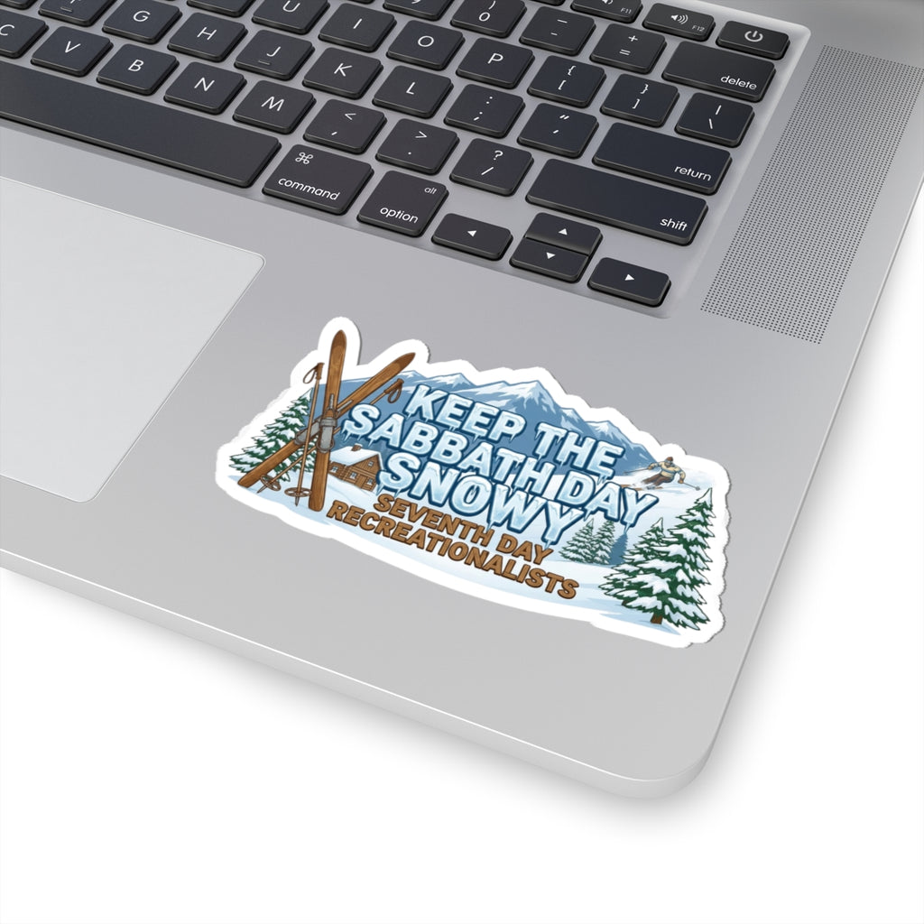Ski Sabbath: My Church Has Powder | Kiss-Cut Sticker — AttitudeShirts