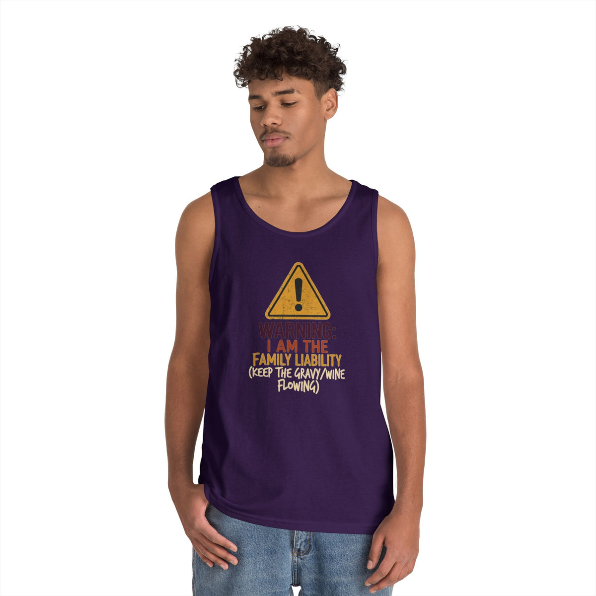 Color: Purple | Warning I am The Family Liability Tank Top