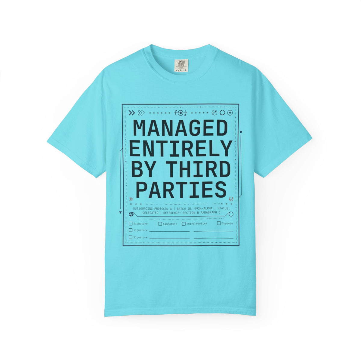 Color: Lagoon Blue | Managed Entirely By Third Parties Unisex Garment-Dyed Tee