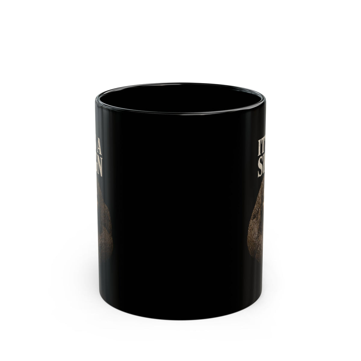 "Good Book Series It's a Sign" Black Ceramic Mug — Graphic