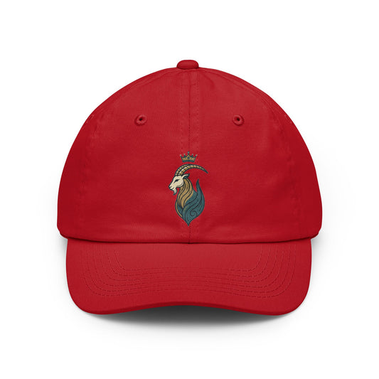 Color: Red | Capricorn- The Sea-Goat Crest Dad Hat — Graphic