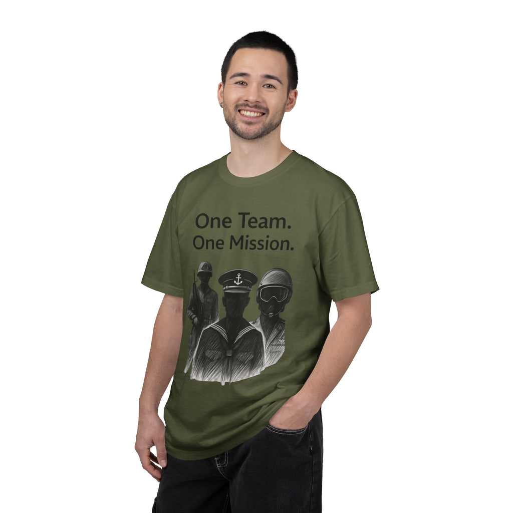 "One Team One Mission" Unisex Garment-Dyed T-shirt