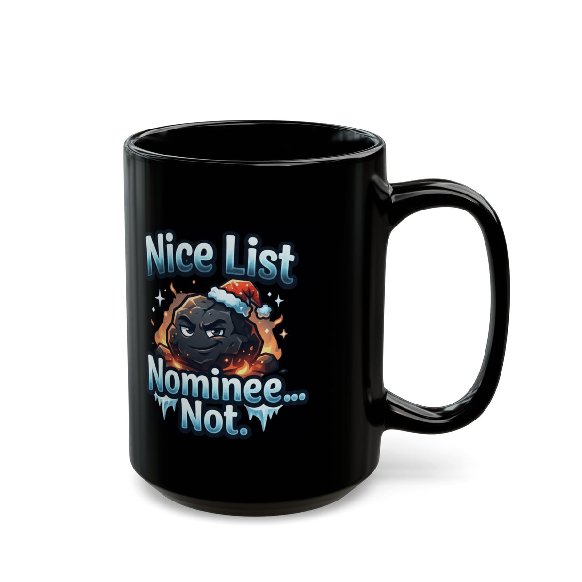 "Nice List Nominee" Black Ceramic Mug