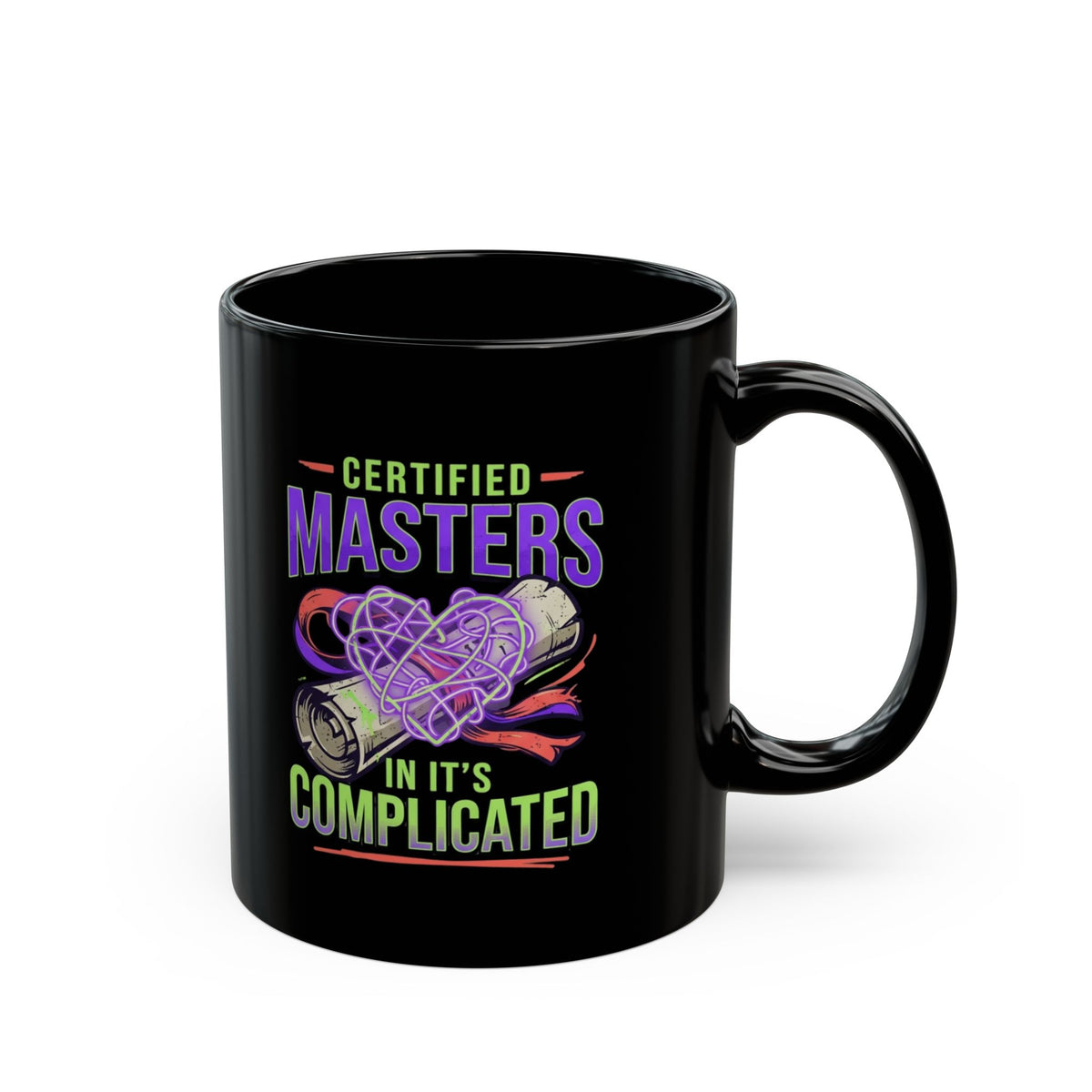 "Certified In It's Complicated" Black Ceramic Mug