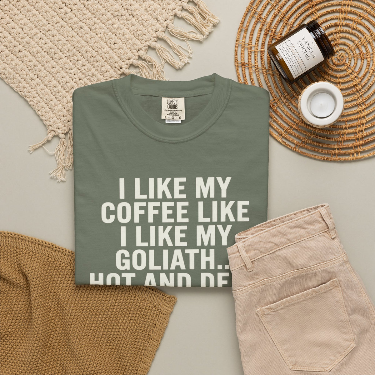Good Book Series Coffee Hot and Dead Unisex Garment-Dyed Tee