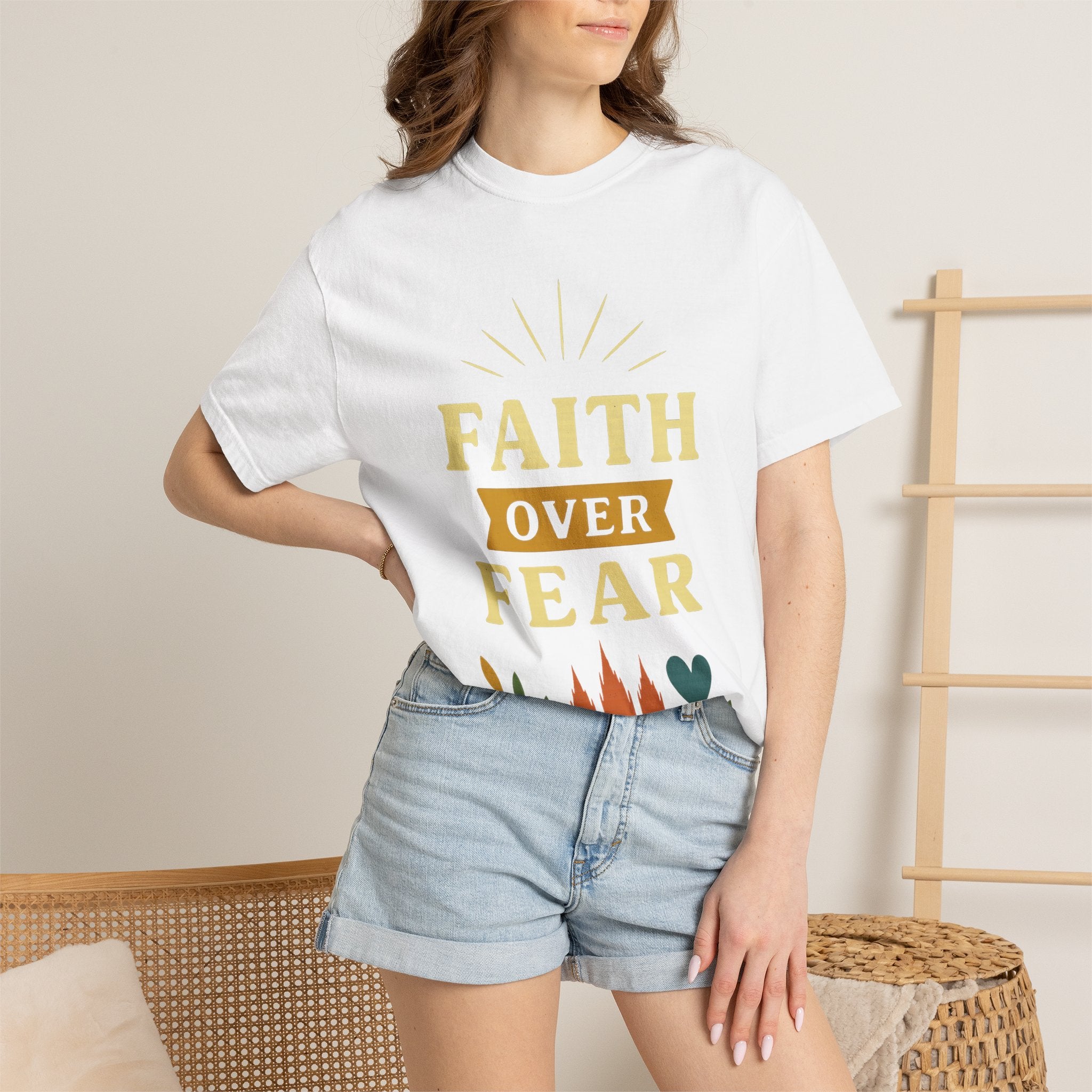 “Faith Over Fear” Unisex Garment-Dyed T-shirt