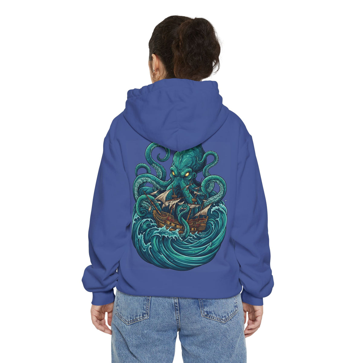 Color: Flo Blue | The Kraken (Norse-Global Maritime) Garment-Dyed Hoodie