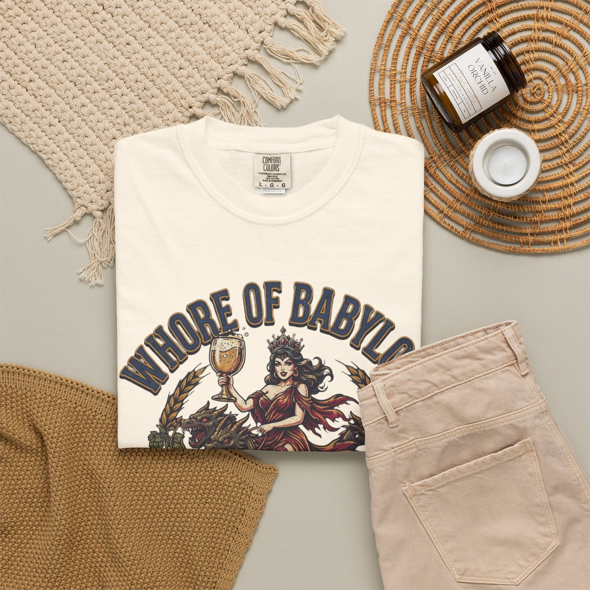 "Good Book Series Whore of Babylon" Unisex Garment-Dyed Tee