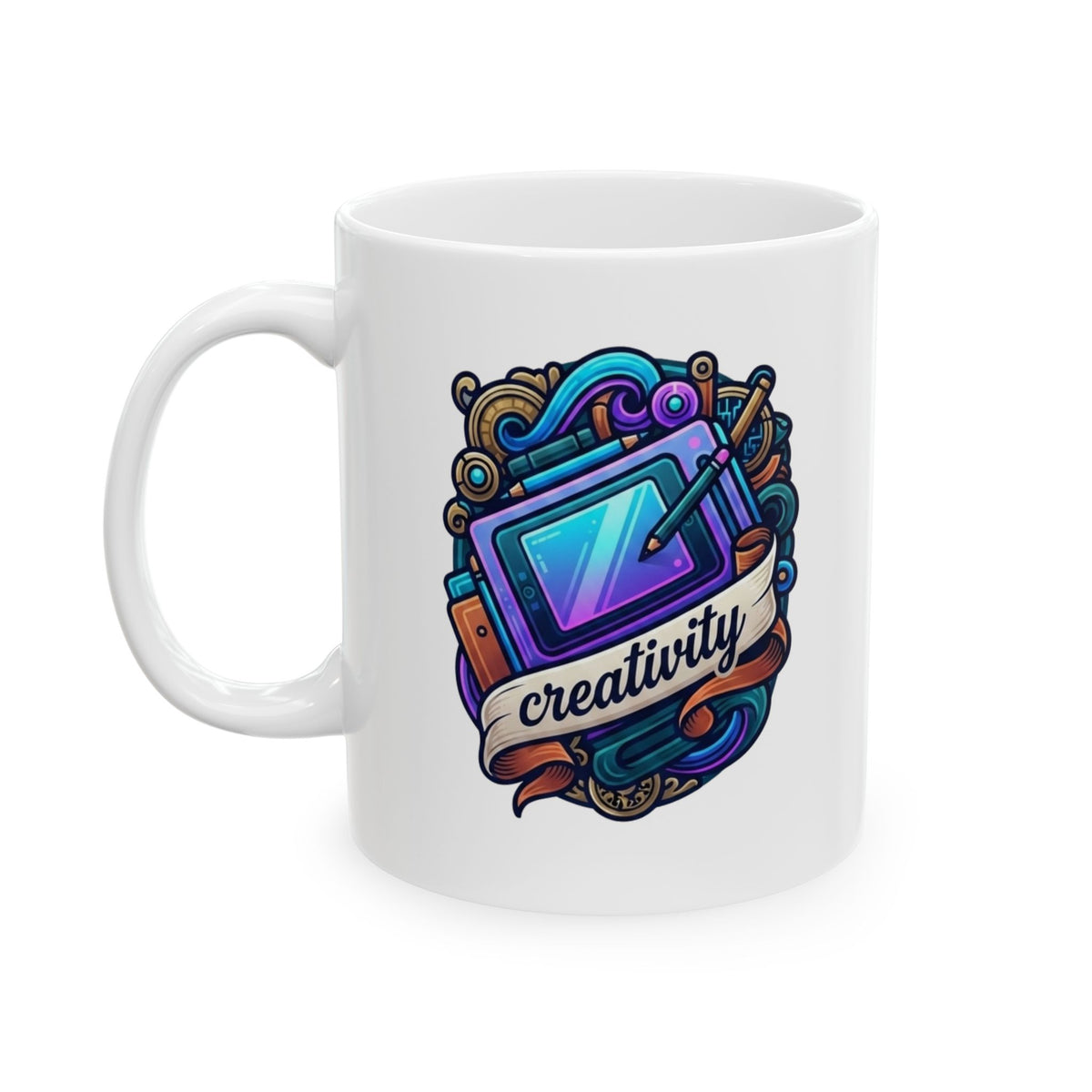 "Creativity" White Ceramic Mug