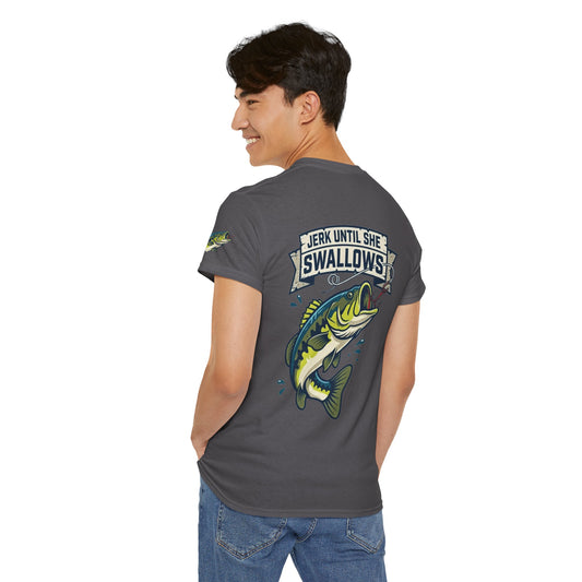 Color: Charcoal | Jerk Until She Swallows Premium Graphic Tee