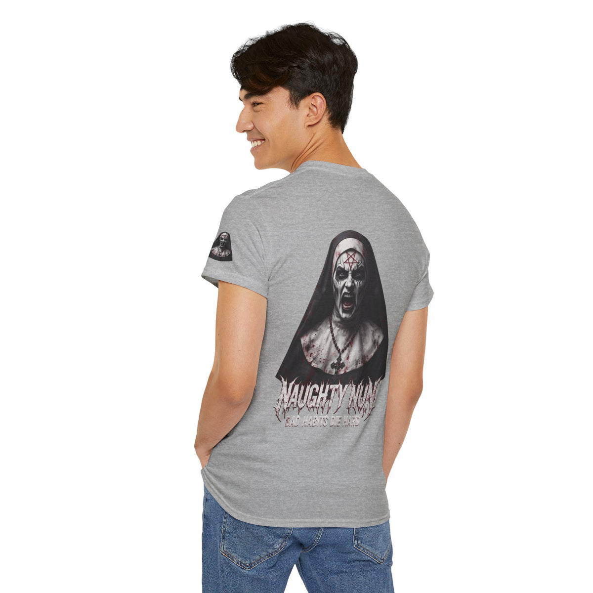 Color: Sport Grey | Naughty Nun Premium Graphic Tee