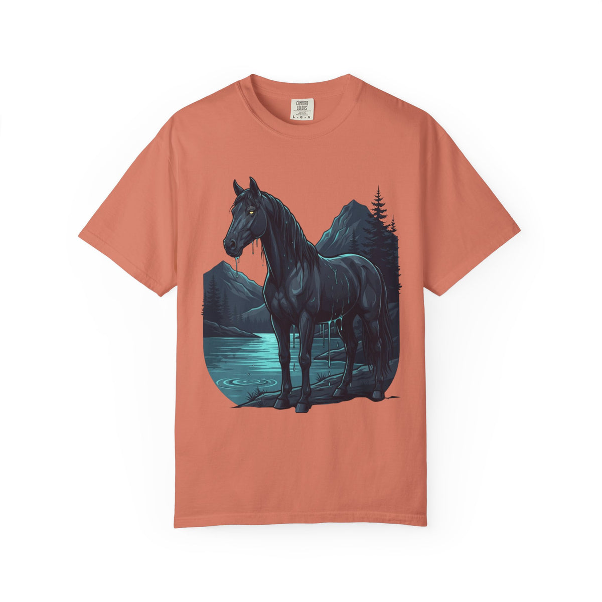 Color: Terracotta | Kelpie (Scottish Folklore) Unisex Garment-Dyed Tee