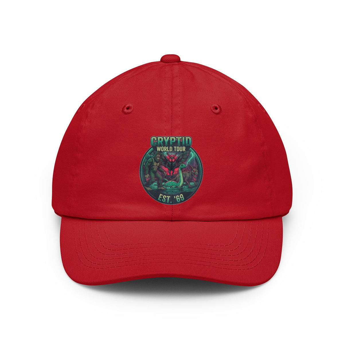 Color: Red | Puzizia (Global-Cryptid Mashup) Cryptid World Tour Dad Hat