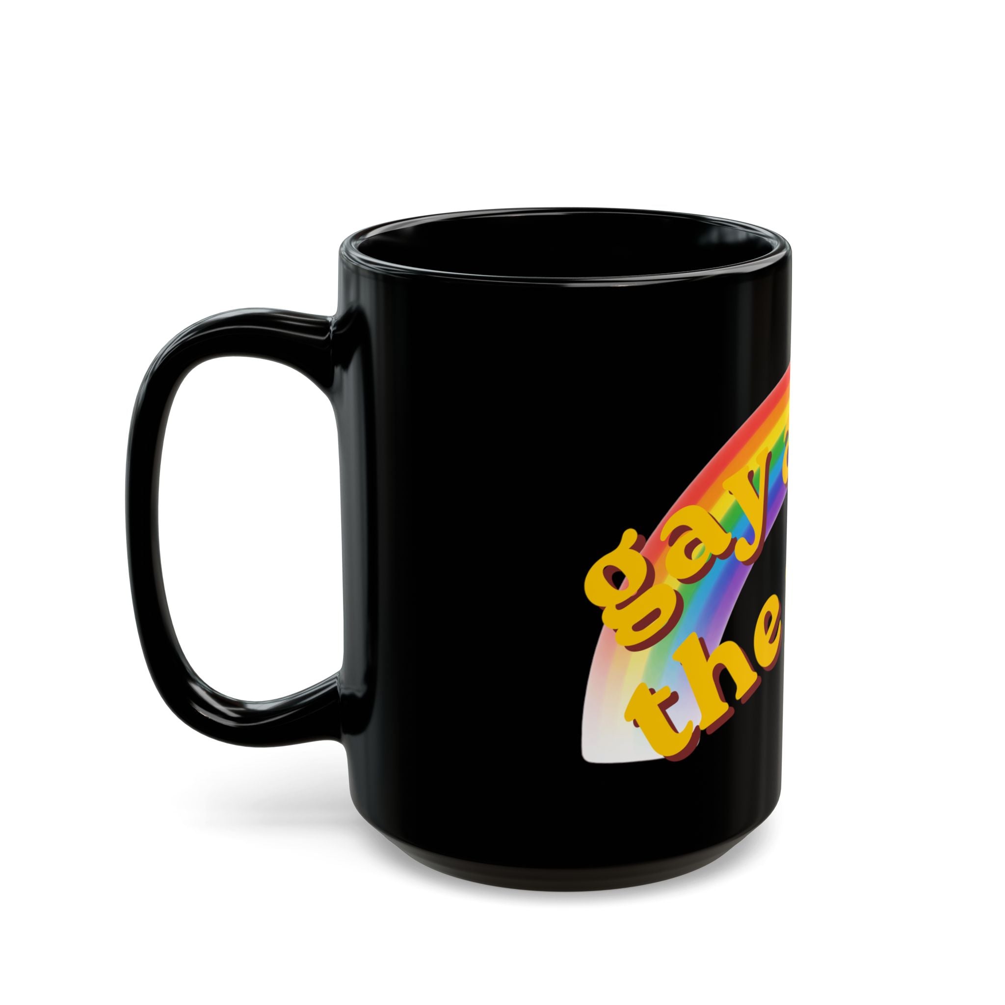 "Gay Away the Pray" Black Ceramic Mug
