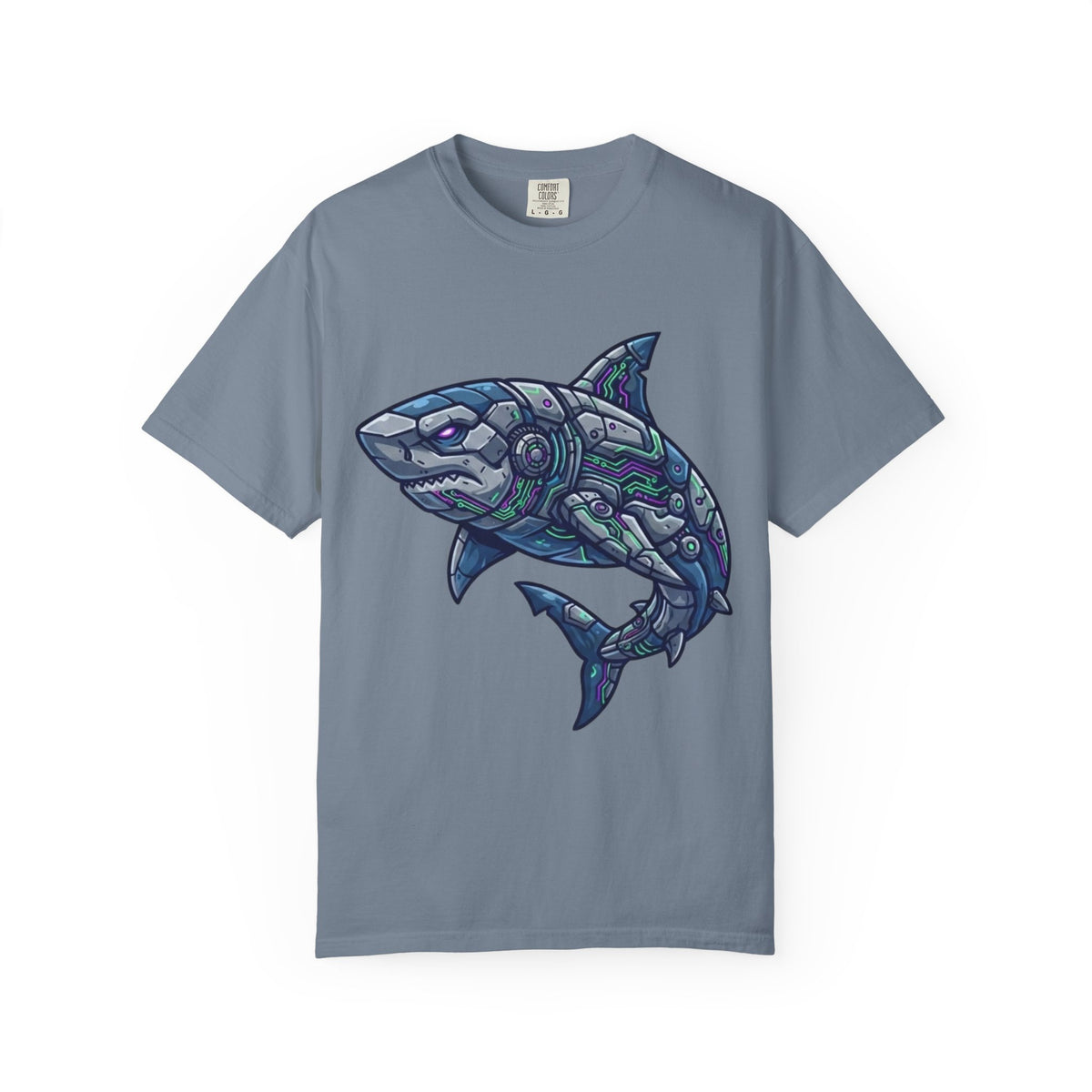Color: Blue Jean | Cyber Shark Unisex Garment-Dyed Tee