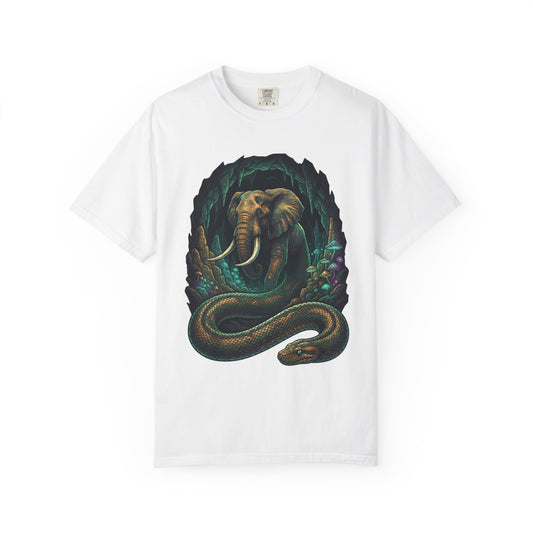 Color: White | Grootslang (South African Mythology) Unisex Garment-Dyed Tee