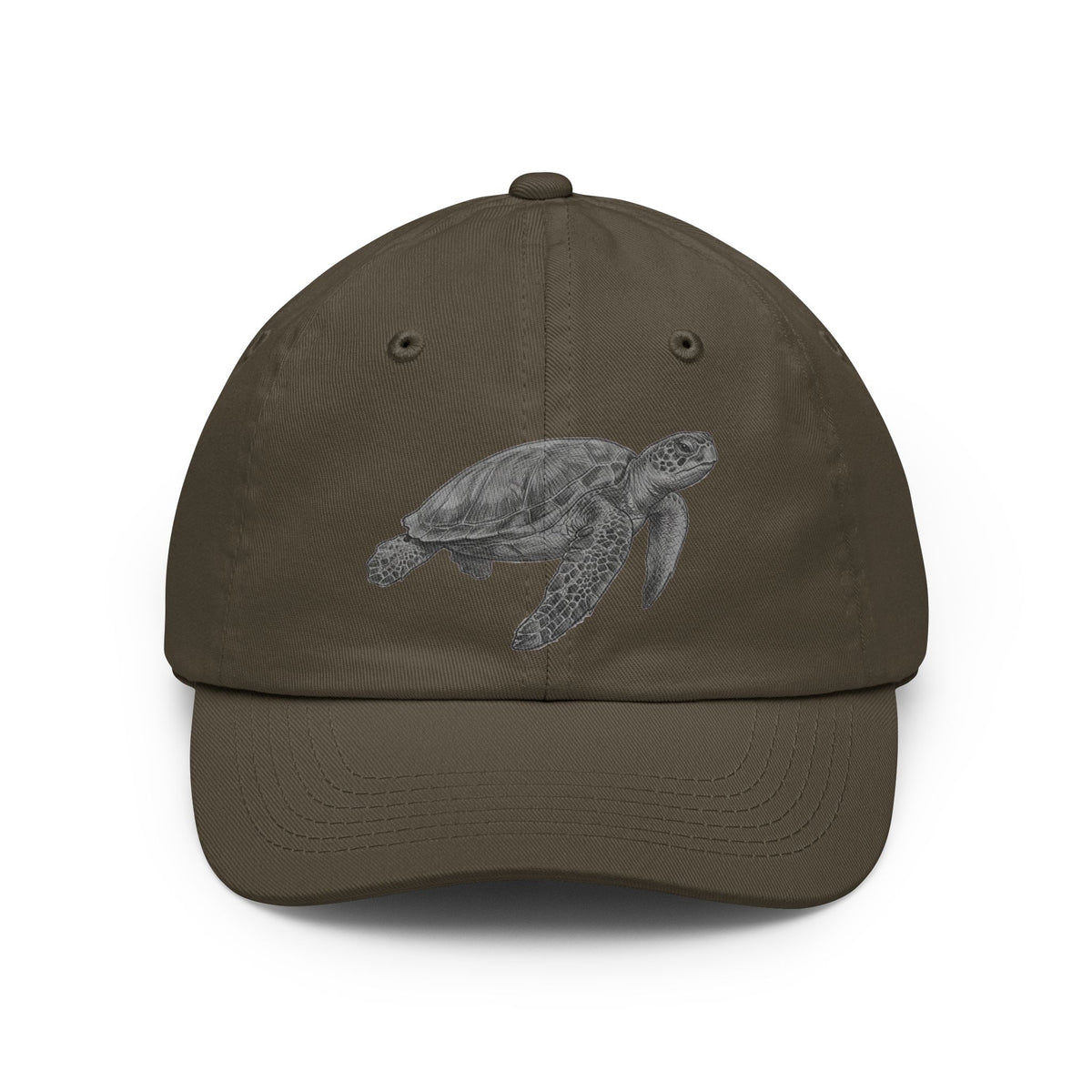 Color: Olive | Pencil Sketch Art Sea Turtle Dad Hat