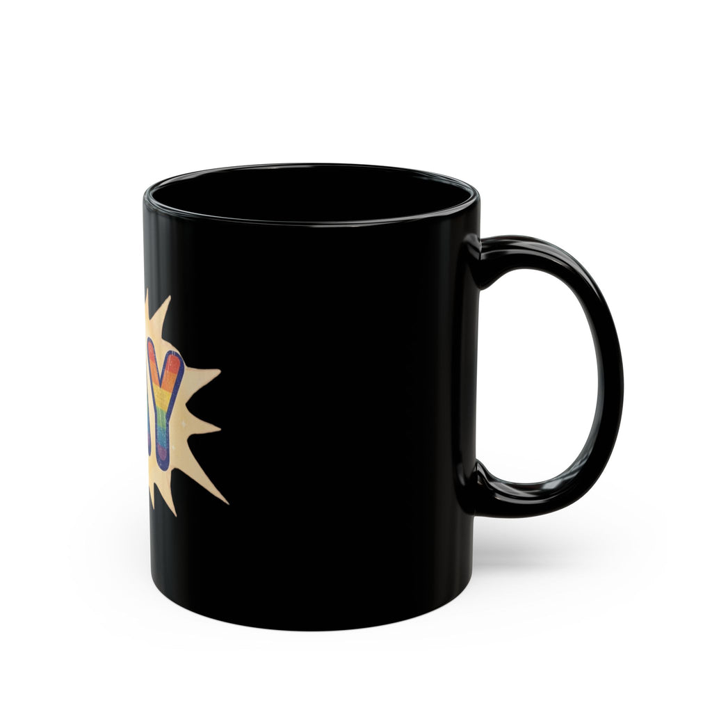 "Jesus is Gay For Me" Black Ceramic Mug — Graphic