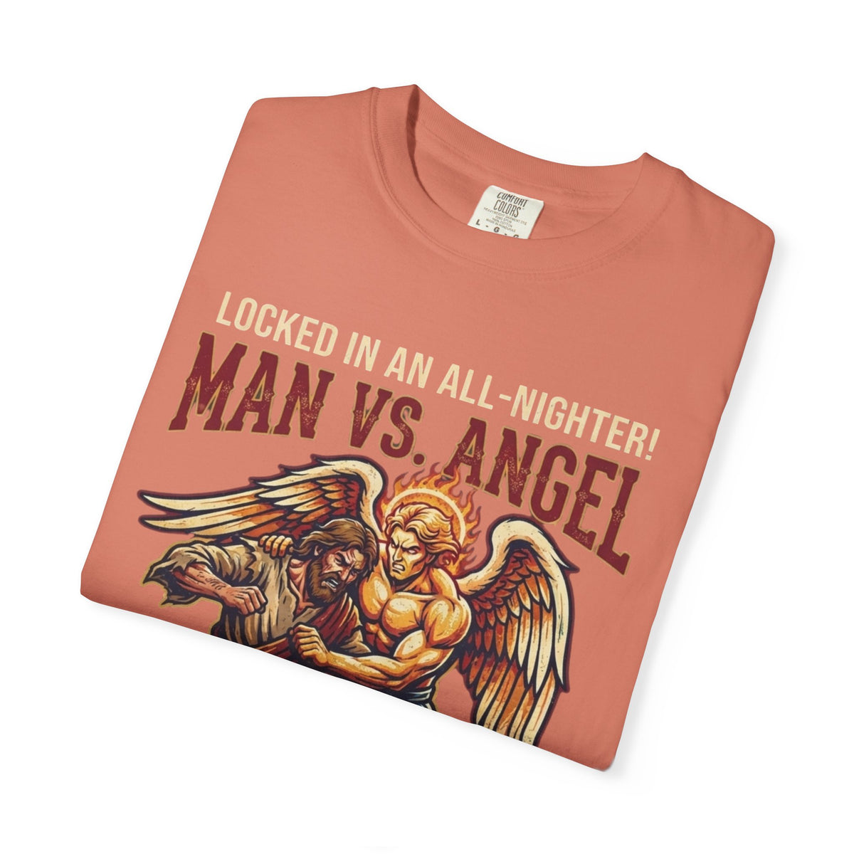 Good Book Series Man vs Angel Unisex Garment-Dyed Tee