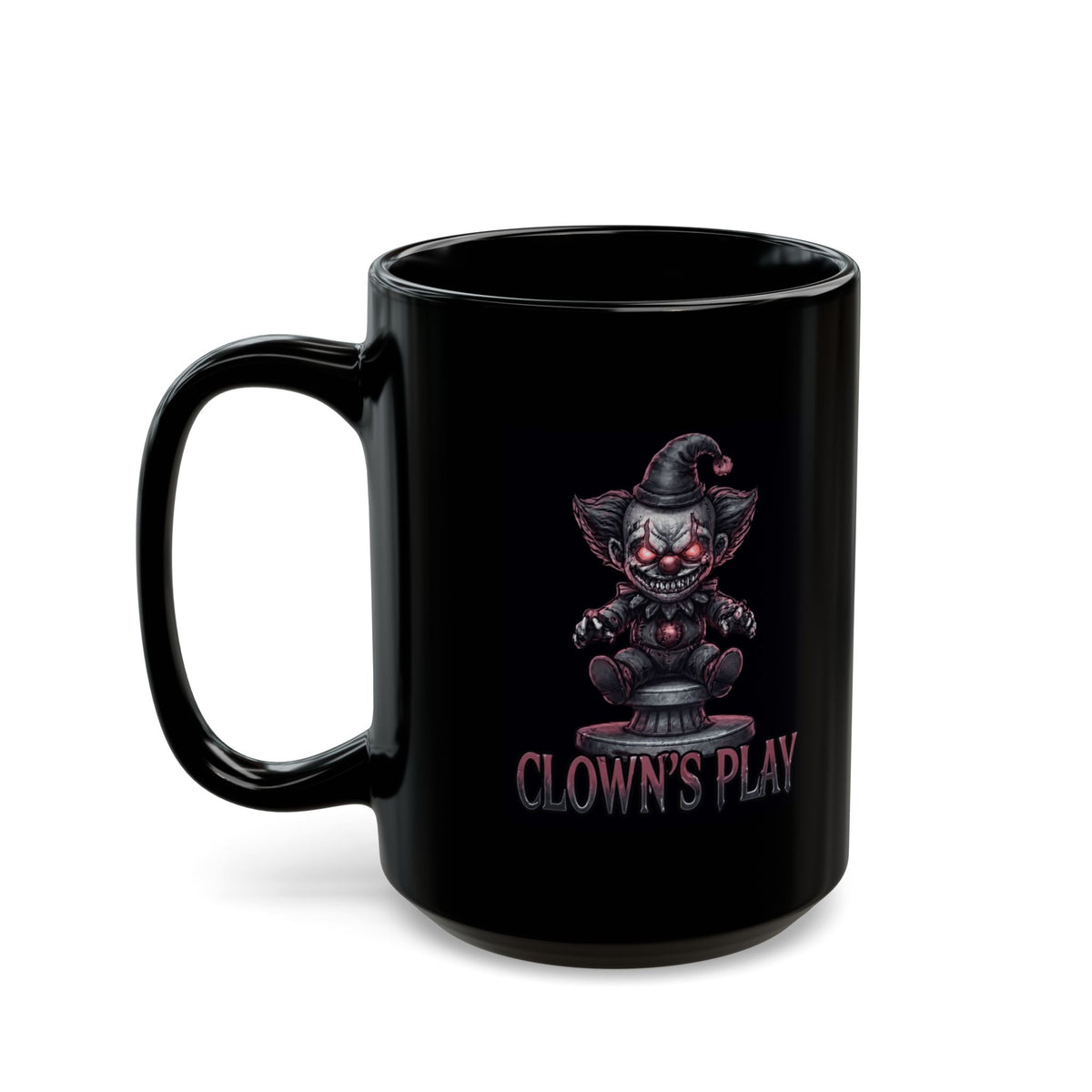 "Clown Play" Black Ceramic Mug