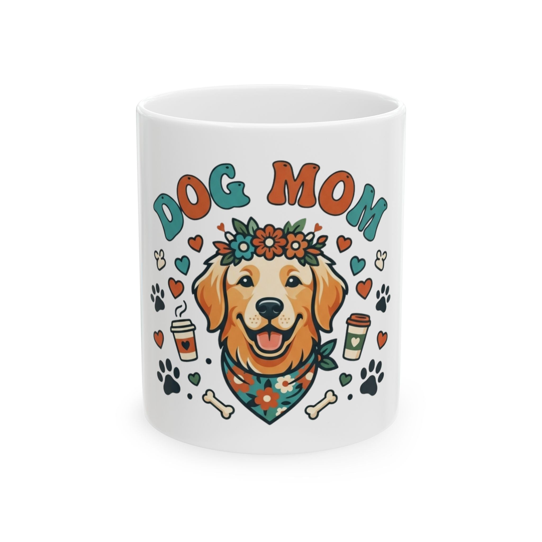 "Dog Mom" White Ceramic Mug