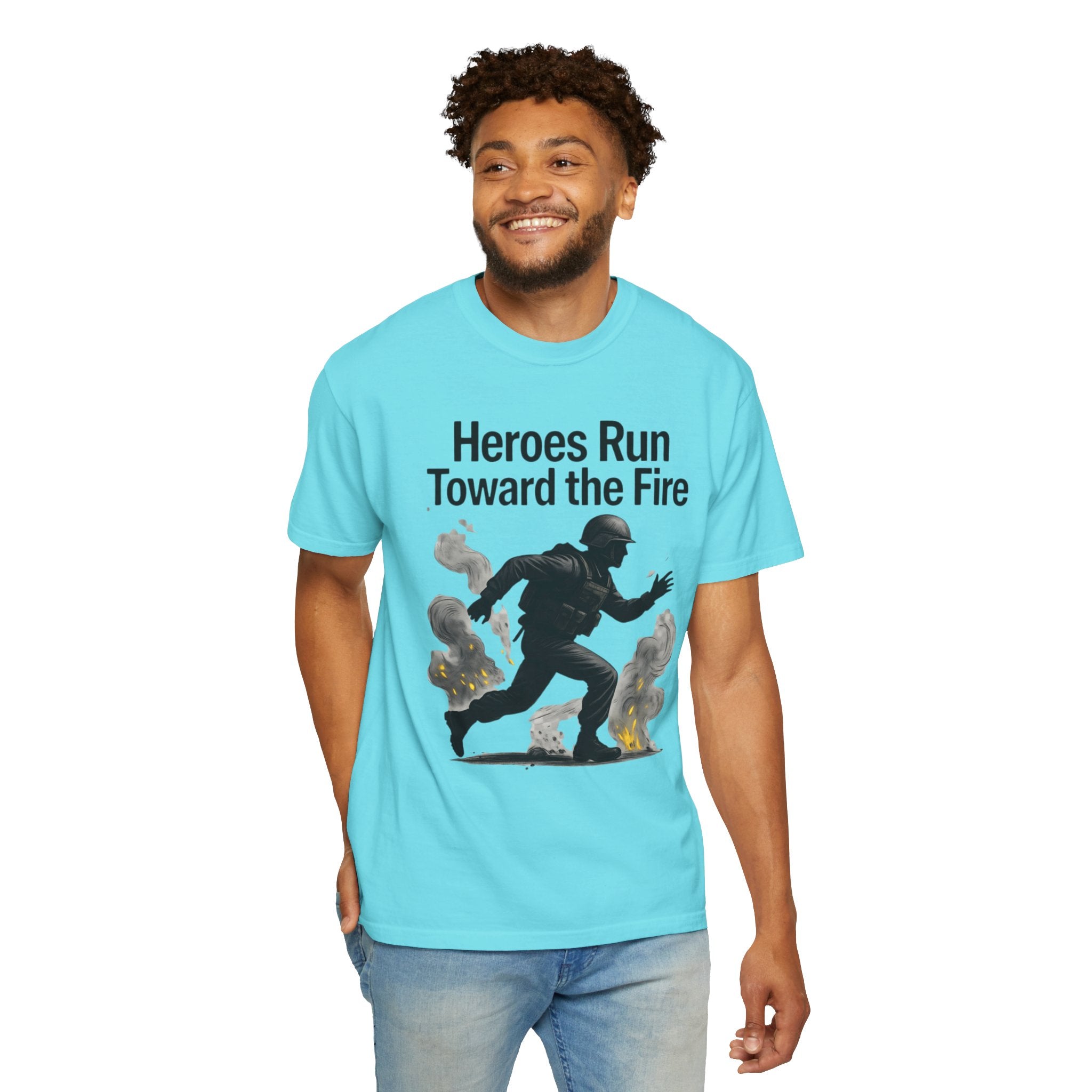 "Heros Run to Fire" Unisex Garment-Dyed T-shirt