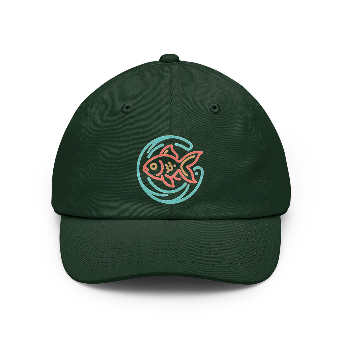 Color: Forest Green | Go Fish Dad Hat — Graphic