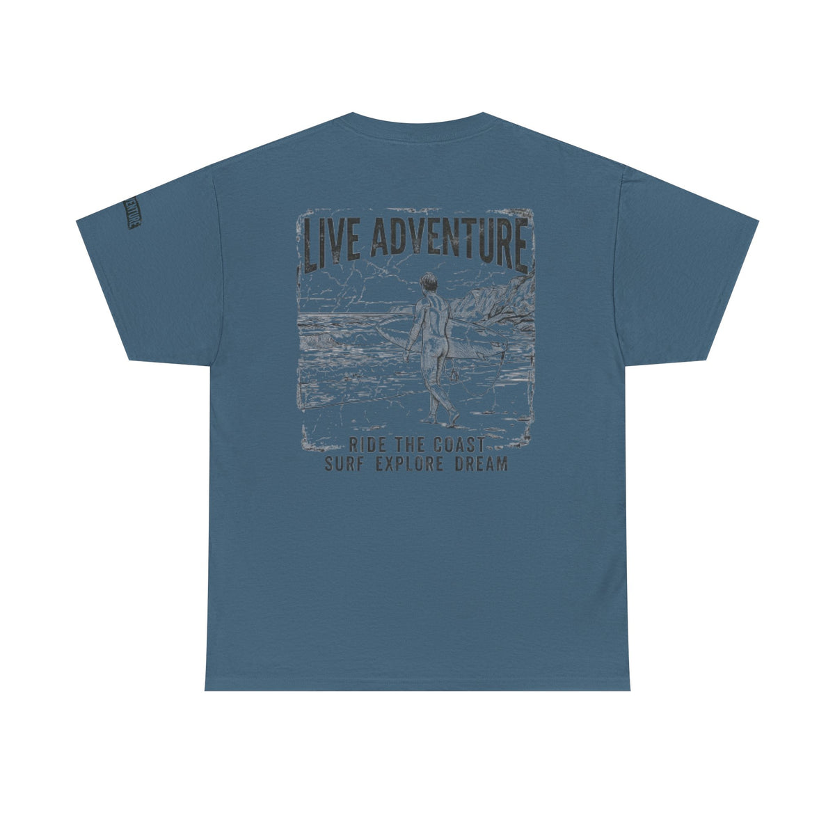 Color: Indigo Blue | Live Adventure - Surf Premium Graphic Tee