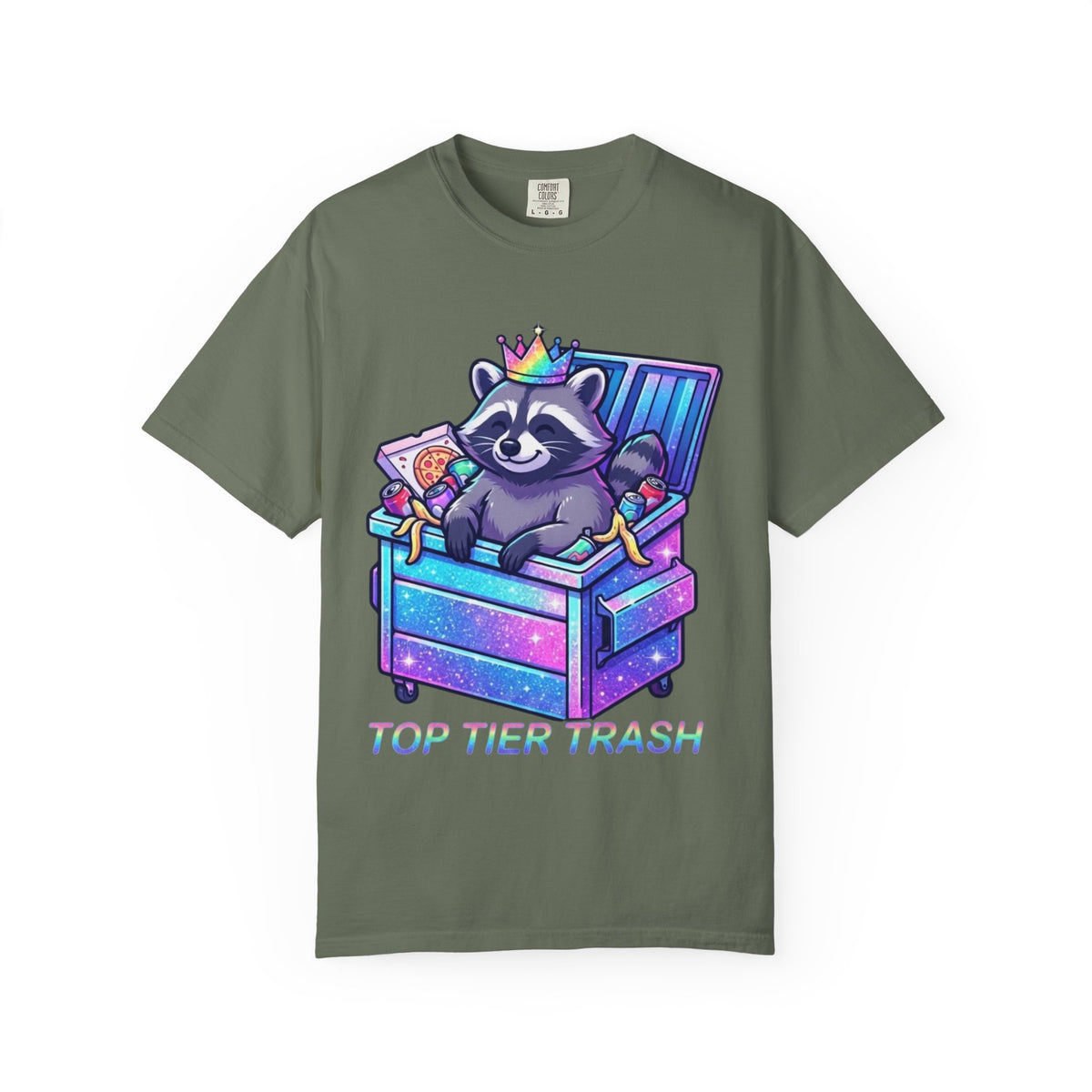 Color: Moss | Top Tier Trash Unisex Garment-Dyed Tee