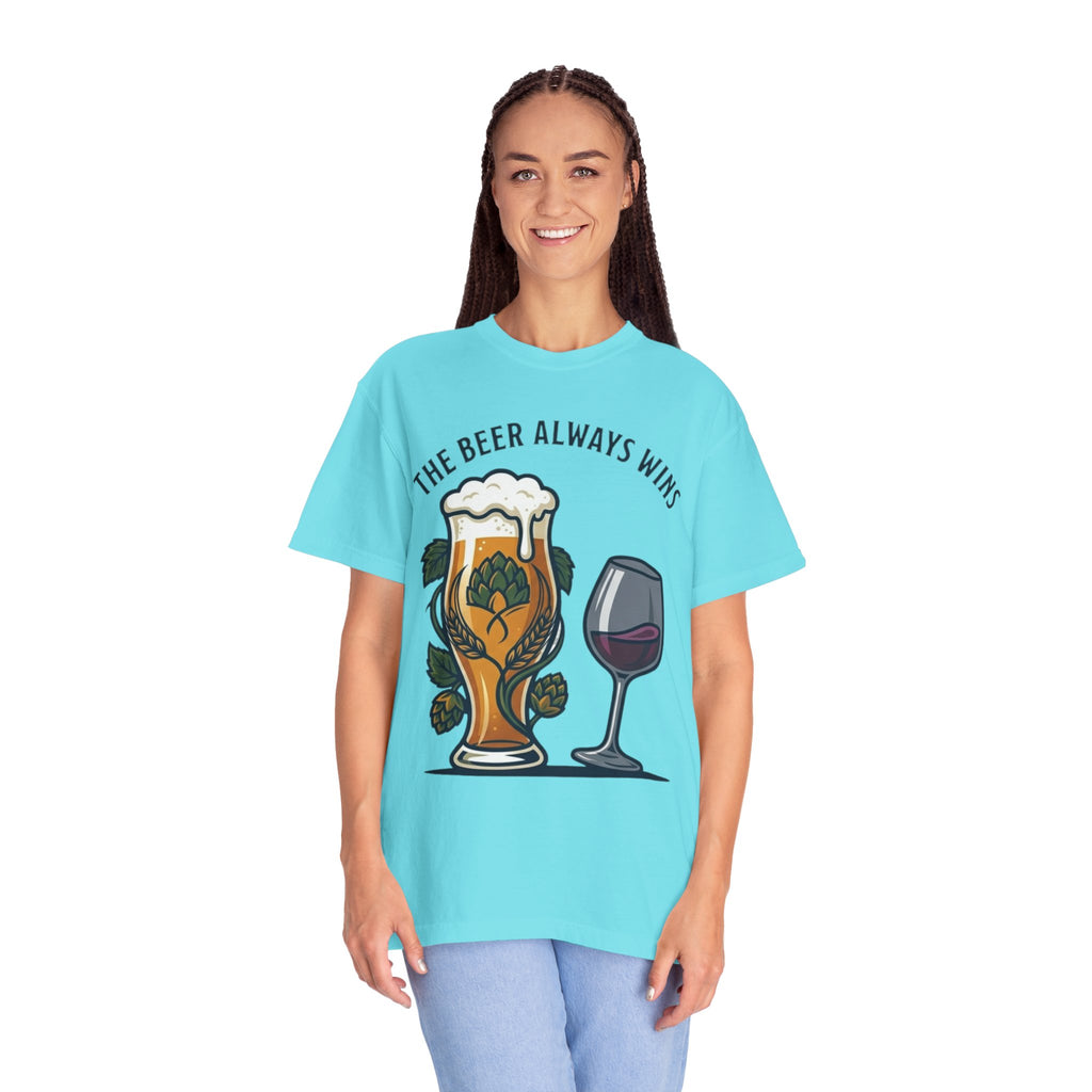 "The Beer Always Wins" Unisex Garment-Dyed Tee