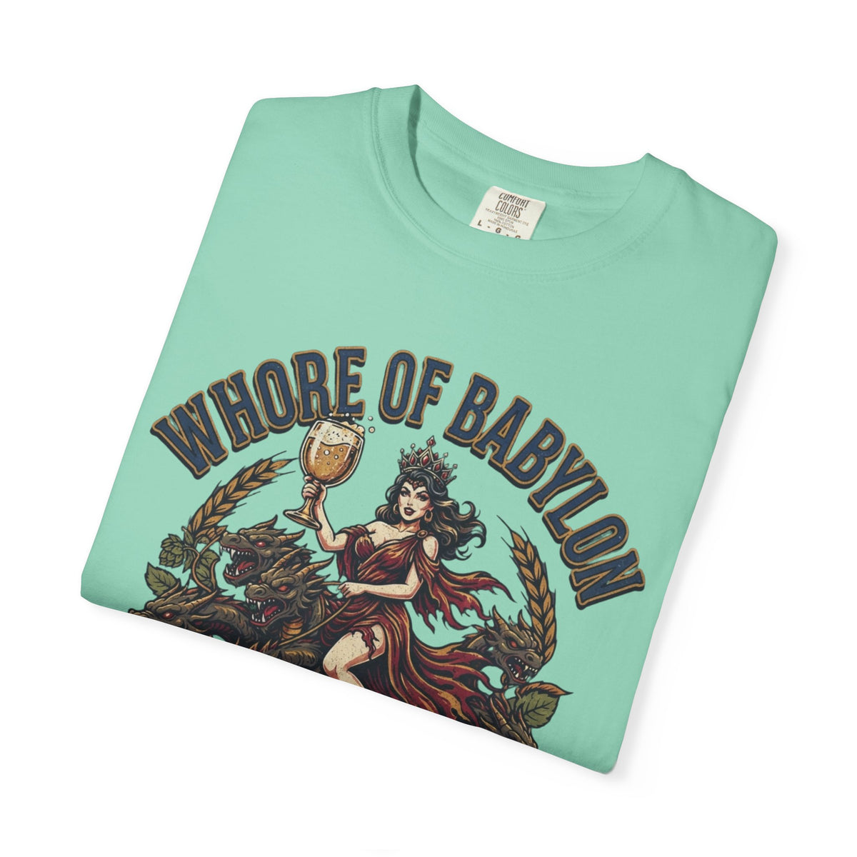 "Good Book Series Whore of Babylon" Unisex Garment-Dyed Tee