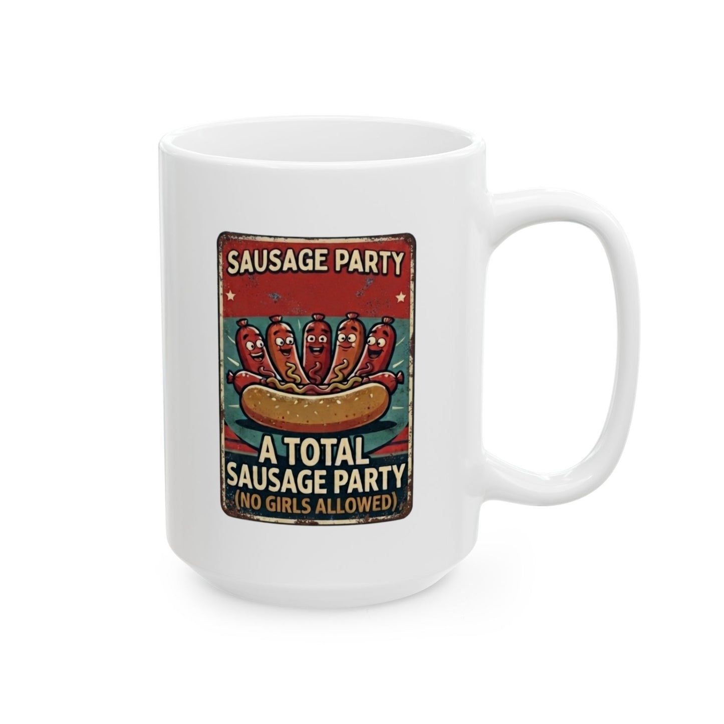 "Sausage Party" White Ceramic Mug