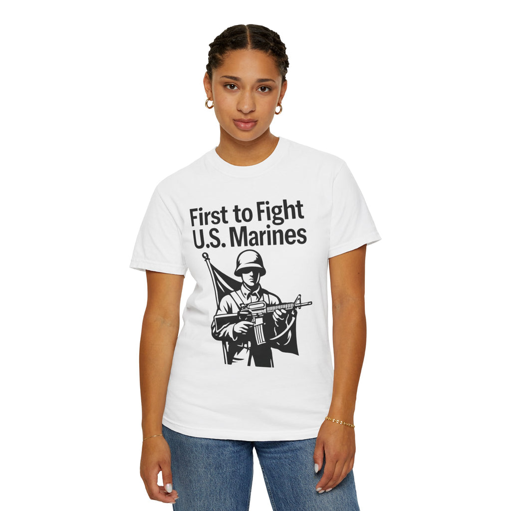 "First to Fight" Unisex Garment-Dyed T-shirt