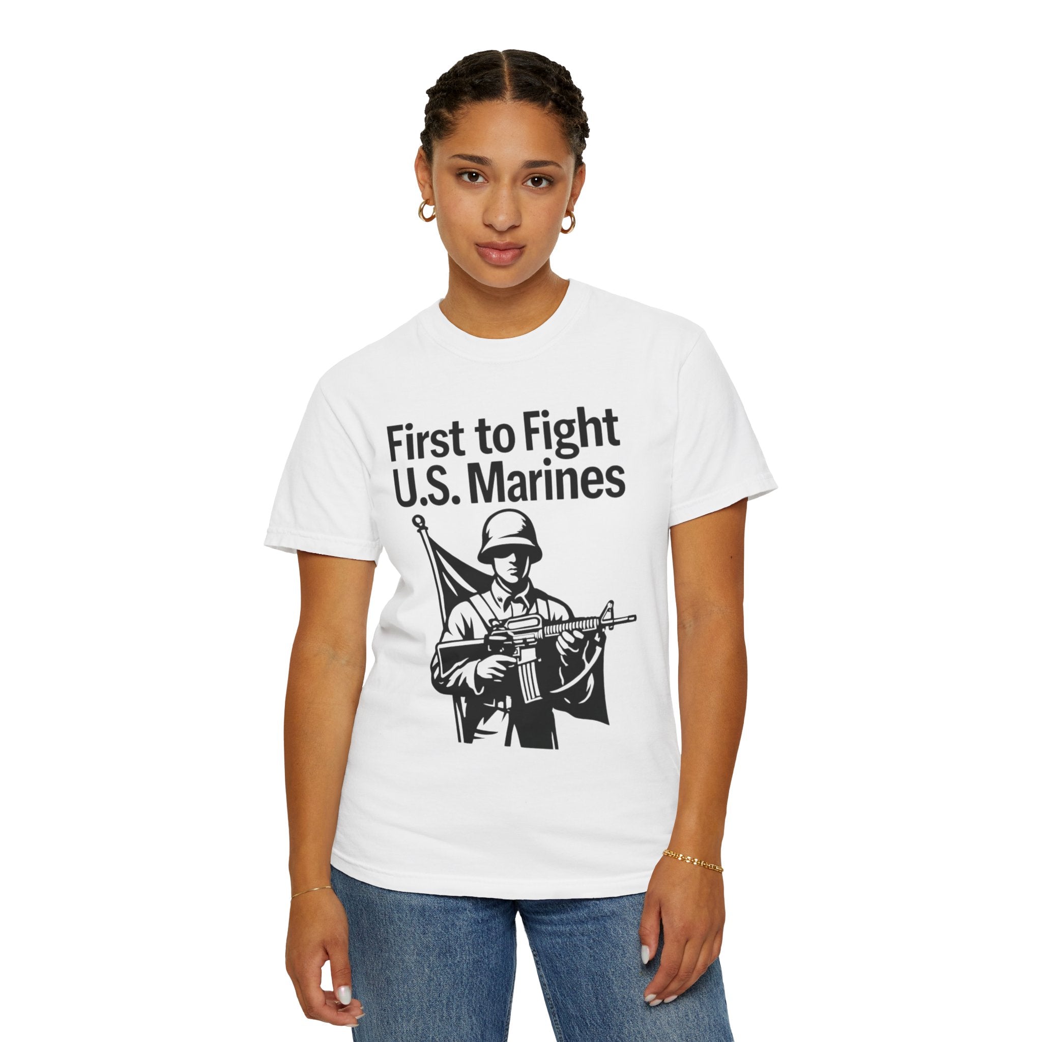 "First to Fight" Unisex Garment-Dyed T-shirt