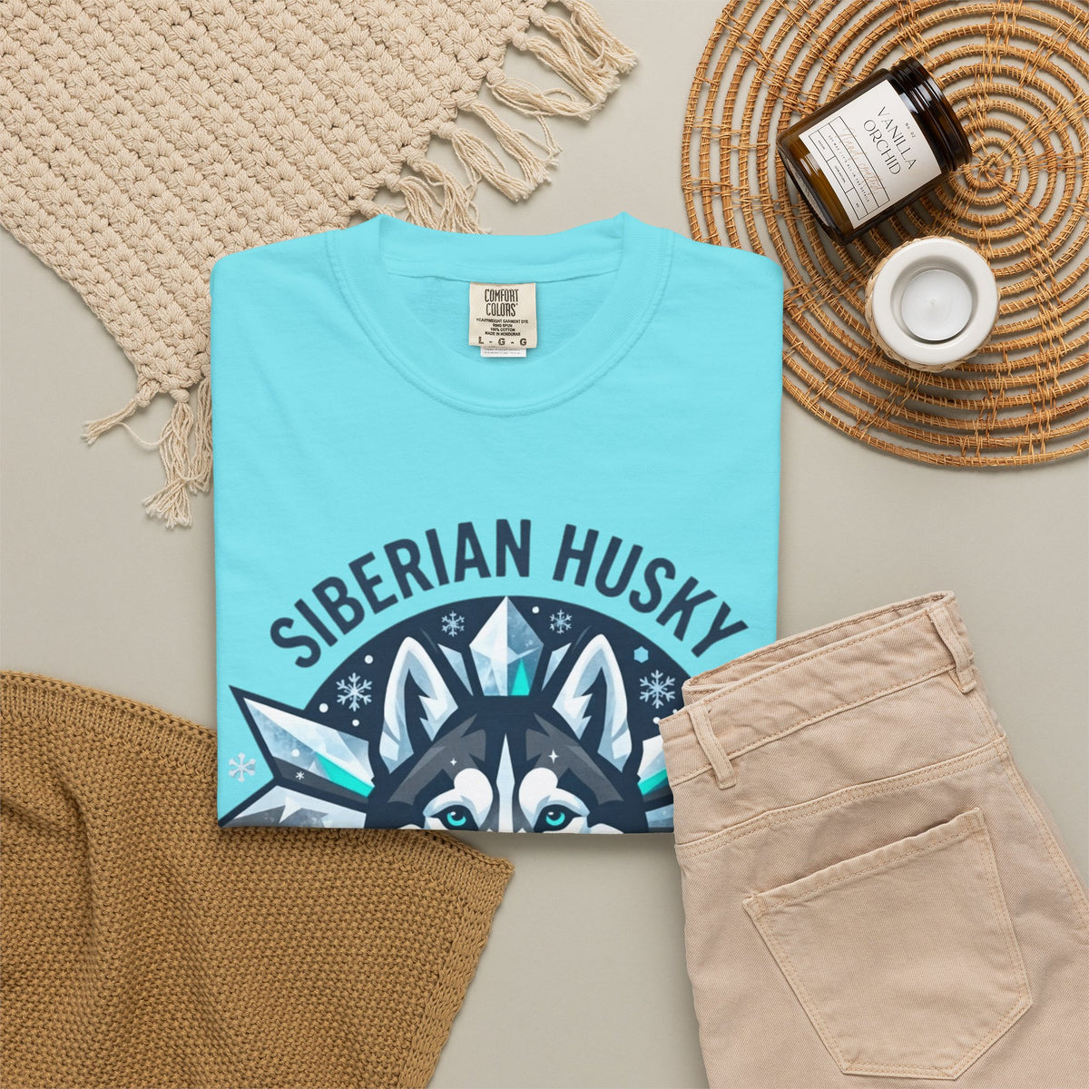 "Siberian Husky Loyal & Free" Unisex Garment-Dyed Tee