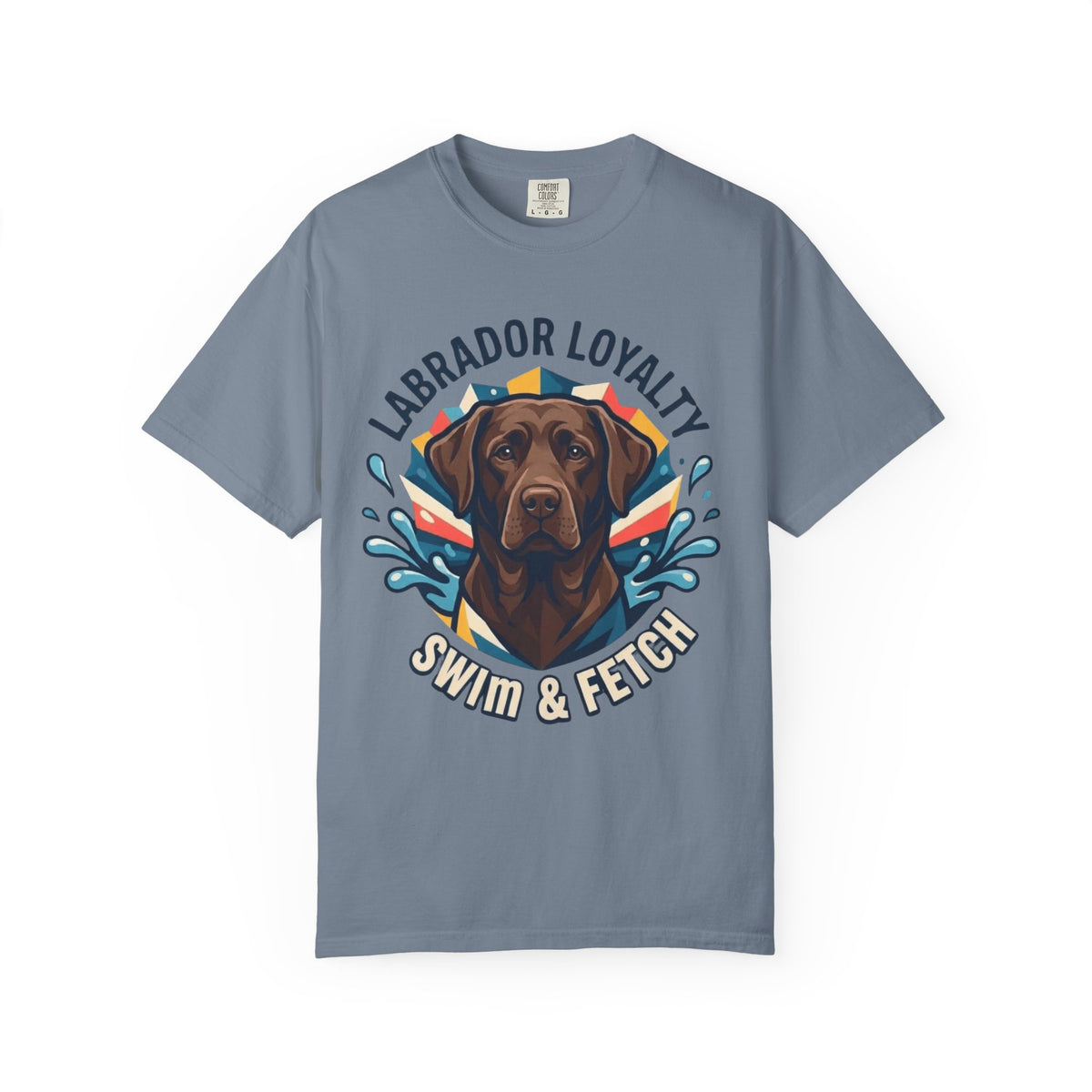 Color: Blue Jean | Labrador Loyalty Swim Fetch Unisex Garment-Dyed Tee