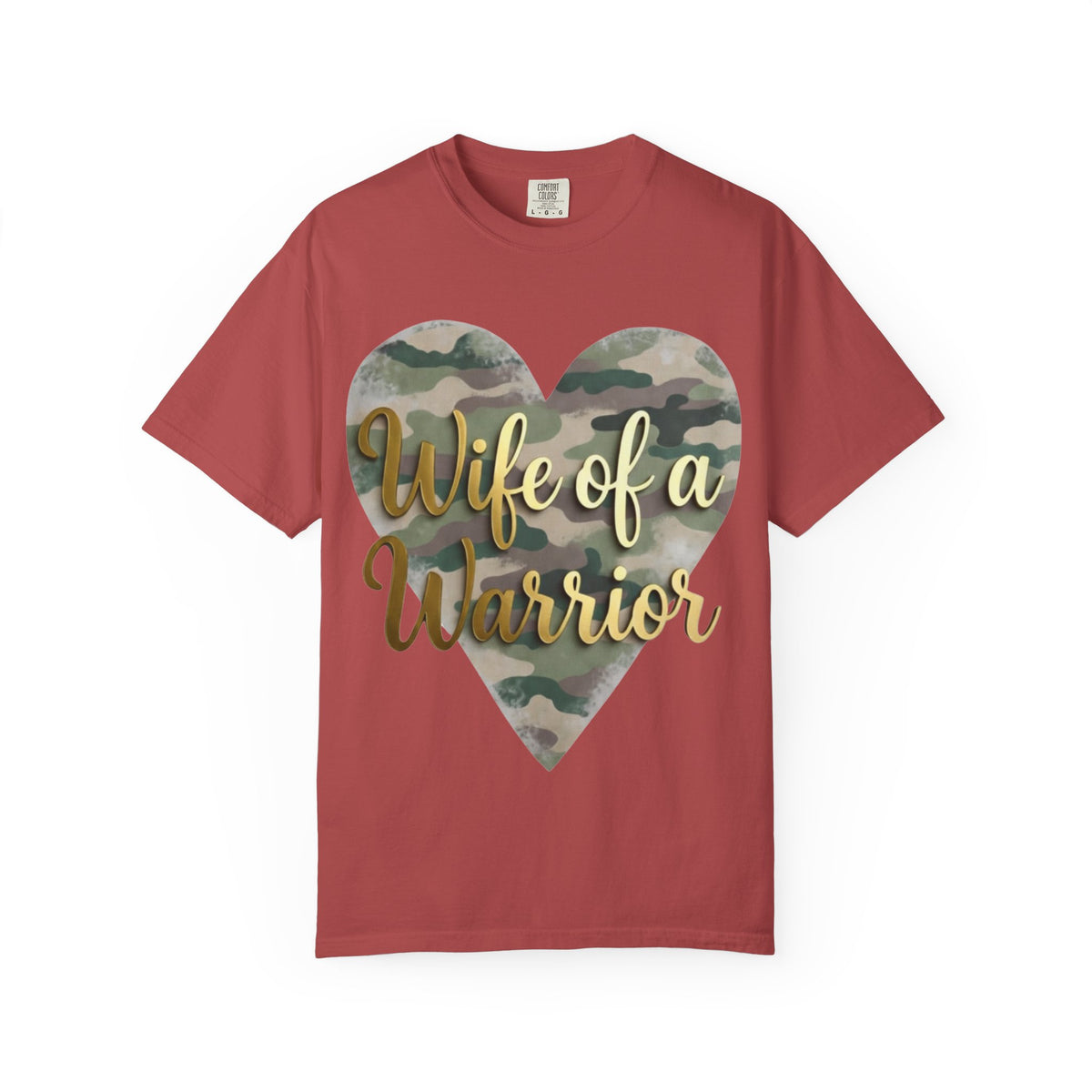 Color: Crimson | Wife of a Warrior Unisex Garment-Dyed T-shirt