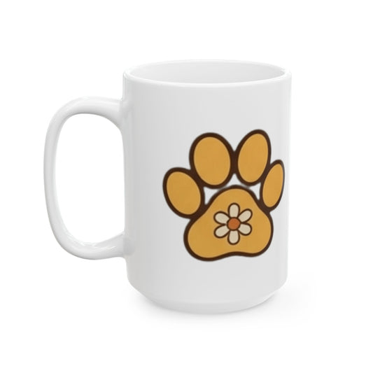 "Stay Golden & Bark On" White Ceramic Mug — Graphic