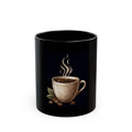 "Coffee is Delightsome" Black Ceramic Mug — Graphic