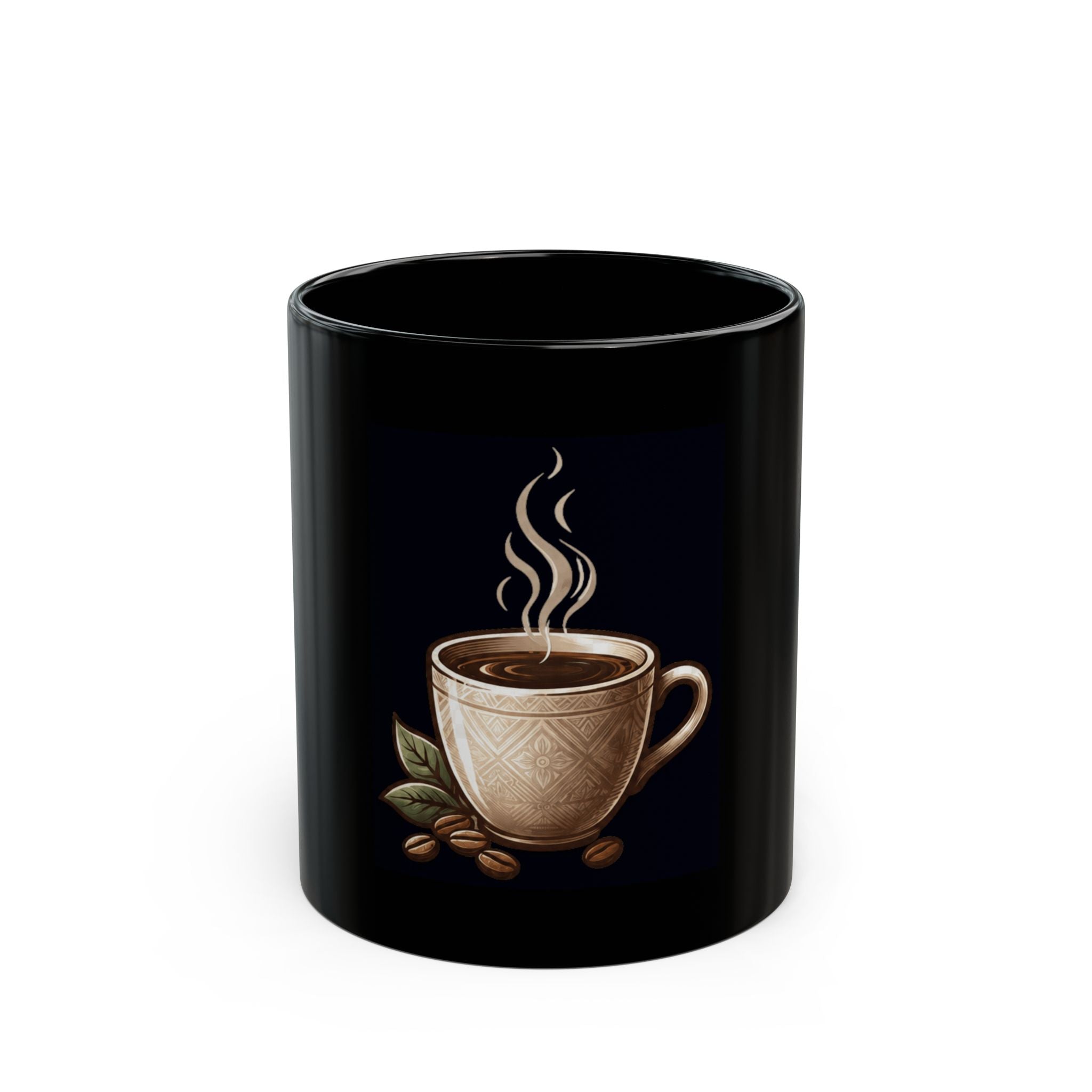 "Coffee is Delightsome" Black Ceramic Mug — Graphic