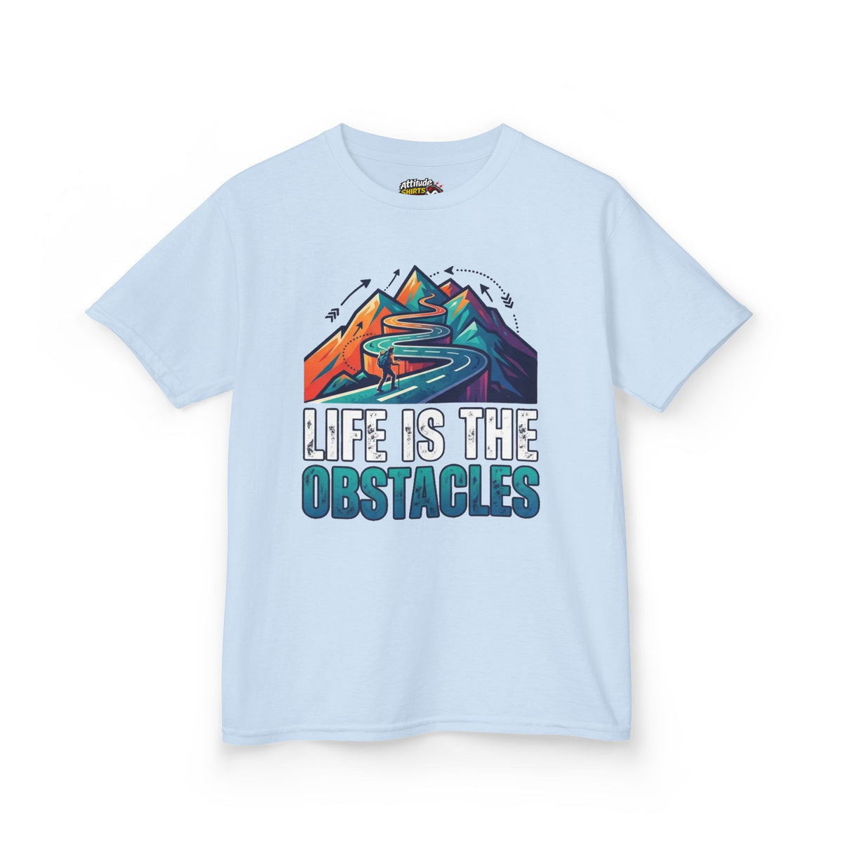 Color: Light Blue | Life Is The Obstacles Kids Tee