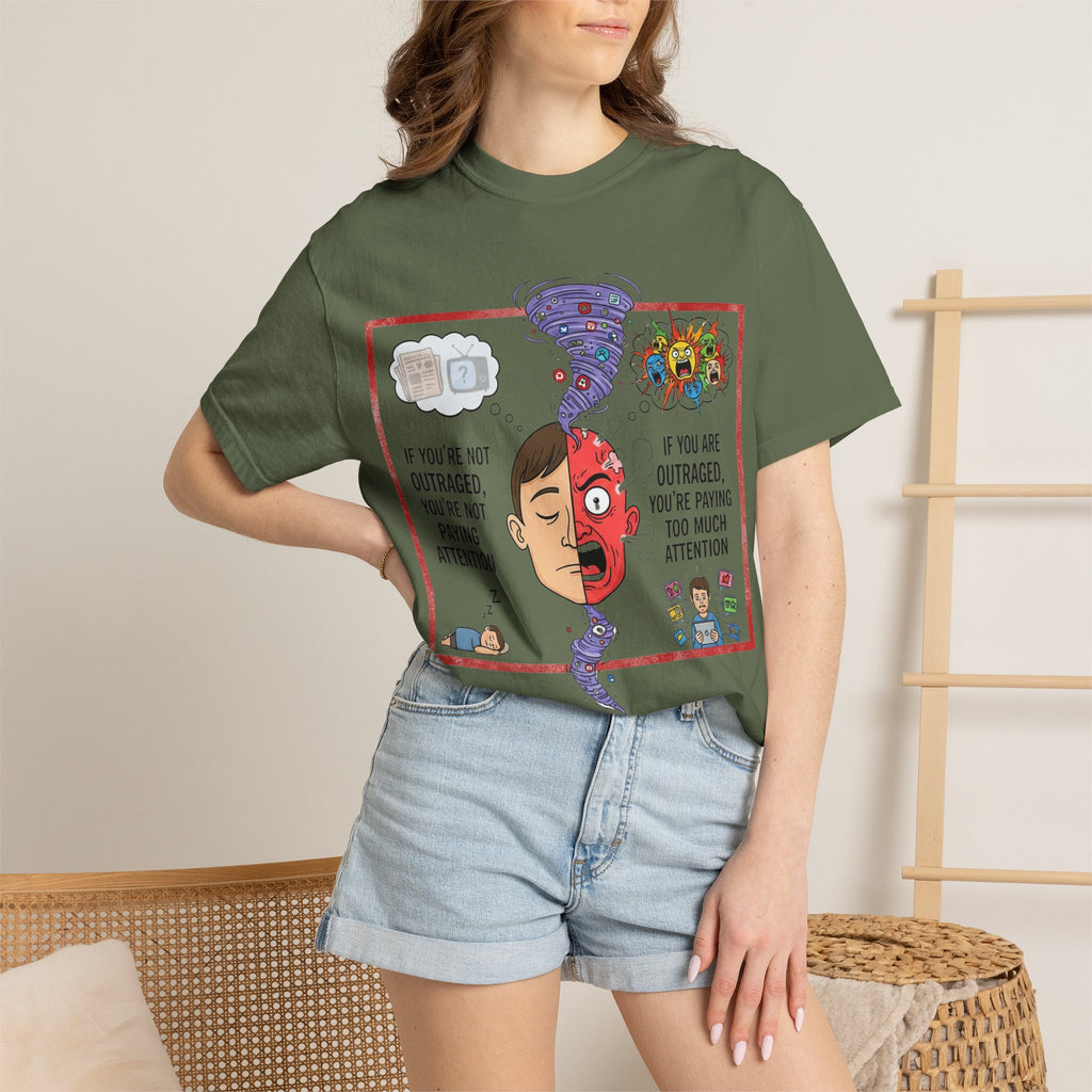 "The Outrage Paradox" Unisex Garment-Dyed T-shirt