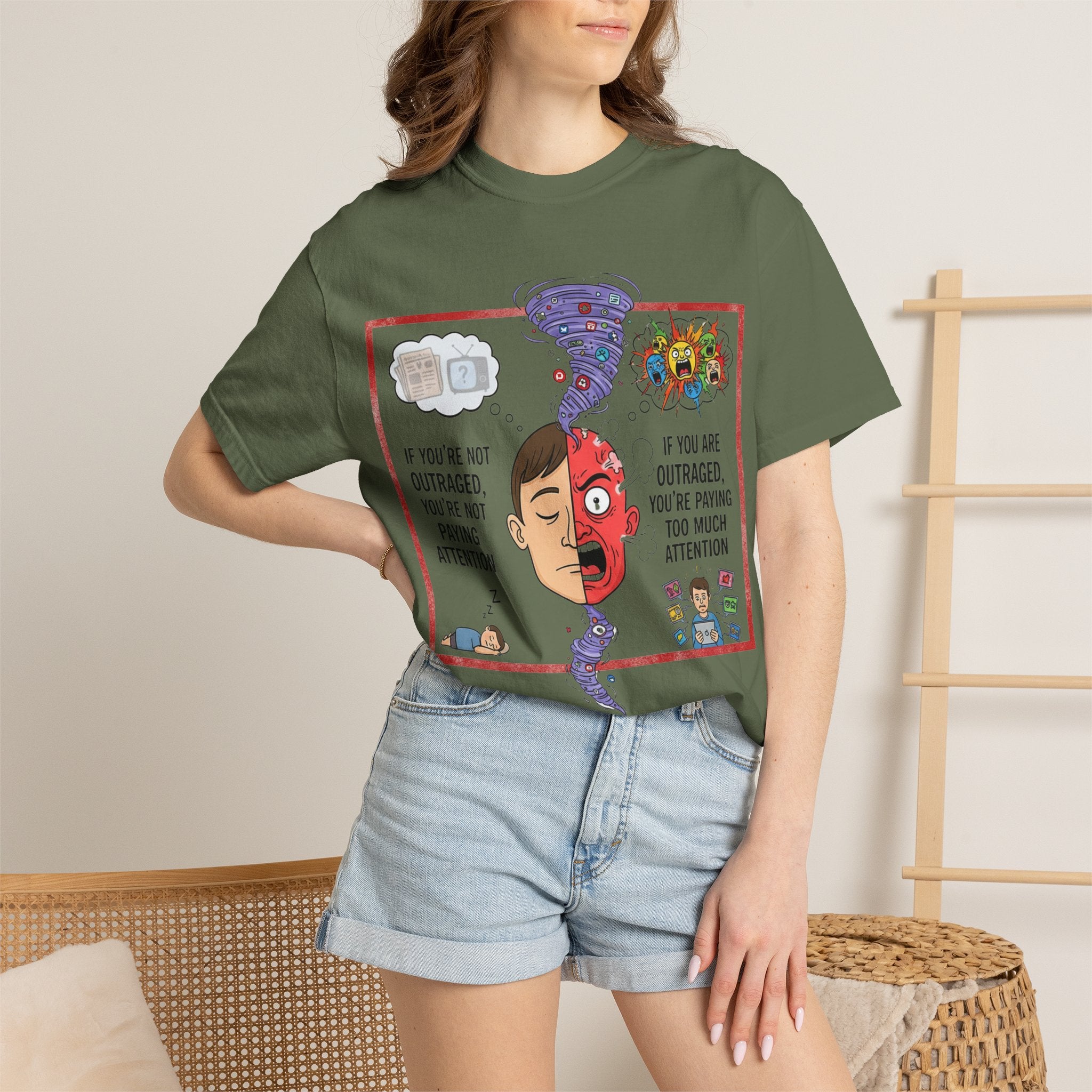 "The Outrage Paradox" Unisex Garment-Dyed T-shirt
