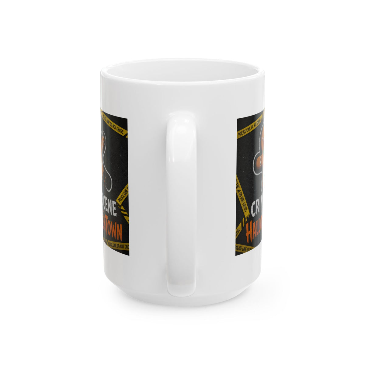 "Crime Scene in Halloweentown" White Ceramic Mug