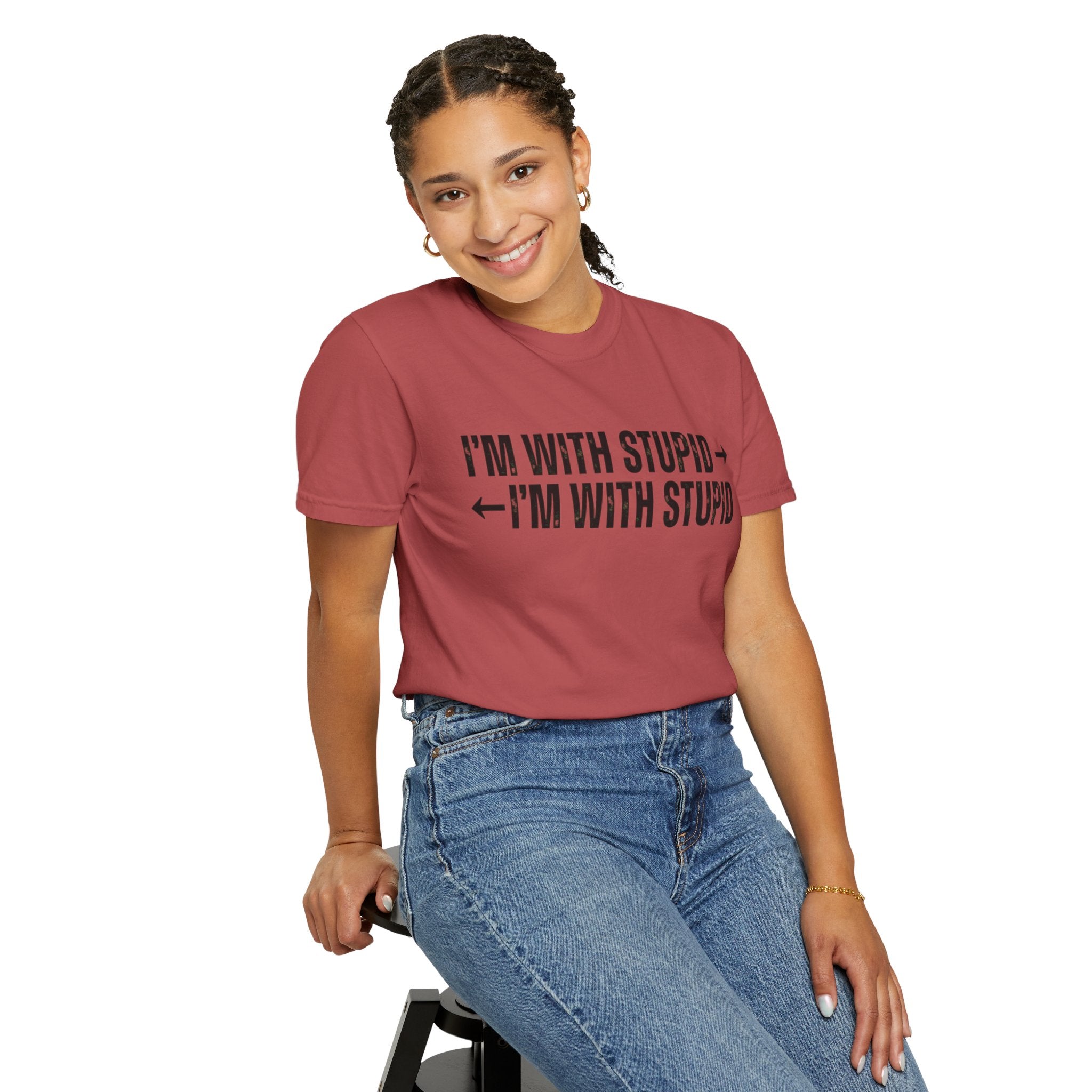 "I'm With Stupid" Unisex Garment-Dyed Tee