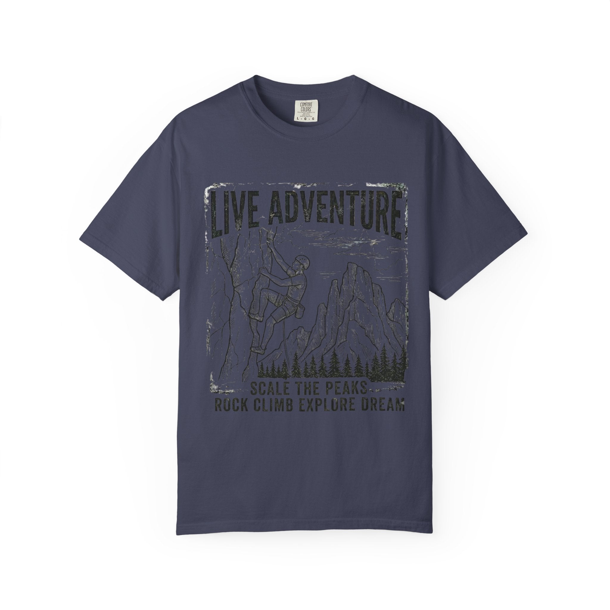 "Live Adventure - Climb" Unisex Garment-Dyed Tee