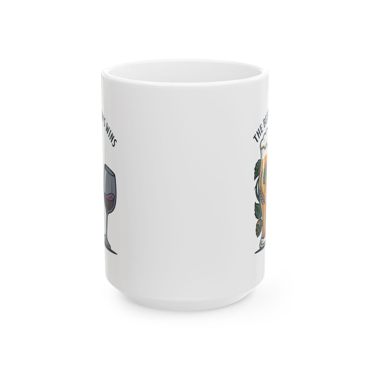 "The Beer Always Wins" White Ceramic Mug