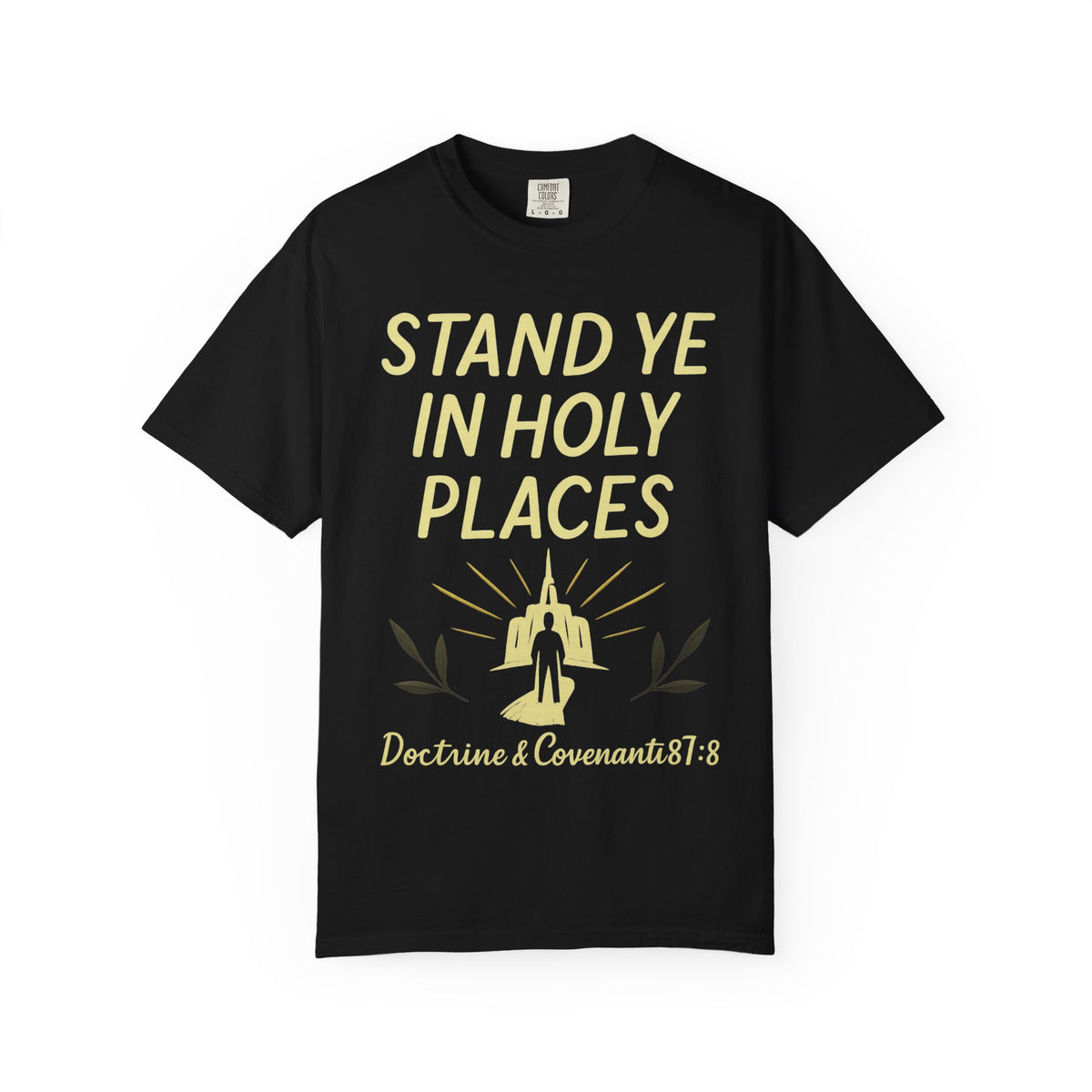 Color: Black | Stand in Holy Places Unisex Garment-Dyed T-shirt