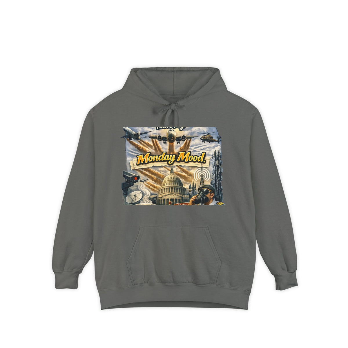 Chemtrails & Mondays: Same Energy | Garment-Dyed Hoodie — AttitudeShirts