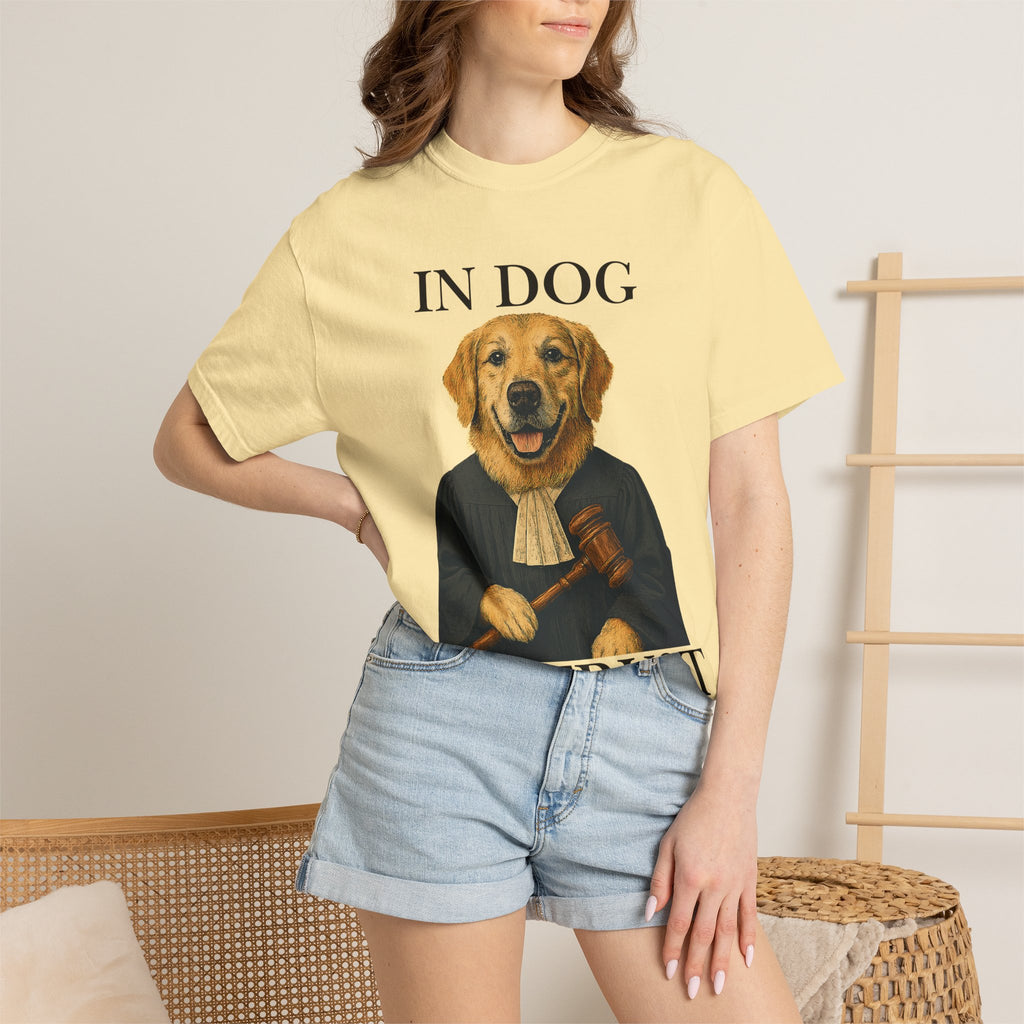 "In Dog We Trust (The Honorable Goldie)" Unisex Garment-Dyed T-shirt